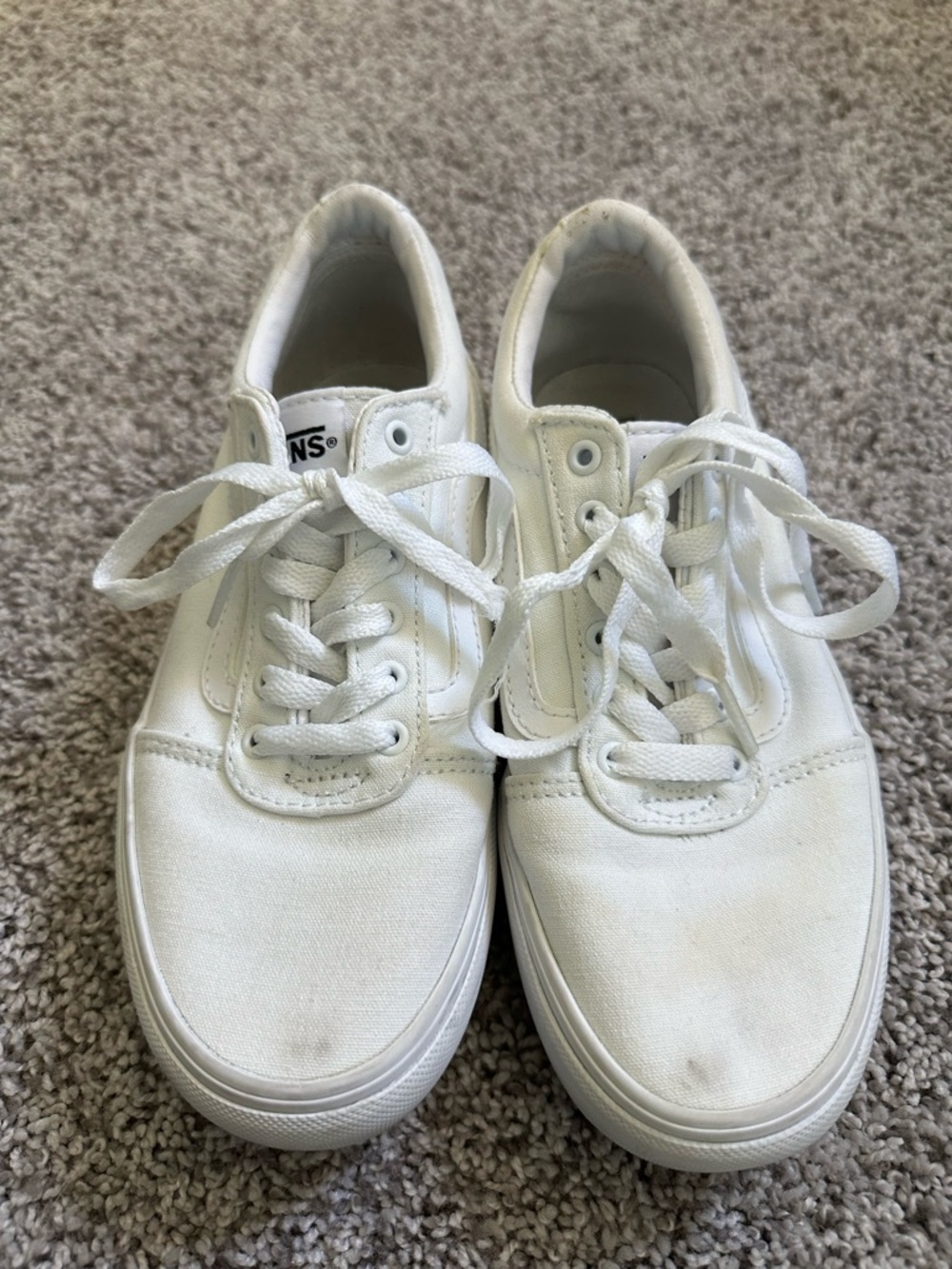 Vans White Canvas Old Skool Sneakers